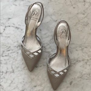 Silver Adrianna  Papell  shoes w/rhinestone detail